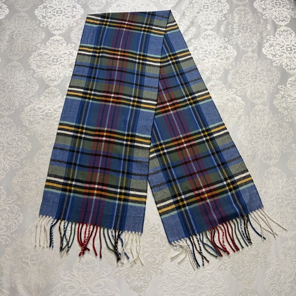 Italy Design Accessories - Italy Design Cashmere Blend Multicolor Plaid Scarf With Fringe